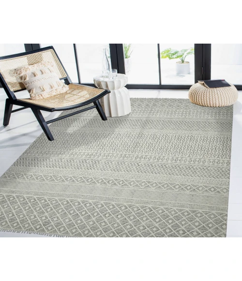 Dune Denevie Gray Flatweave Cotton Area Rug