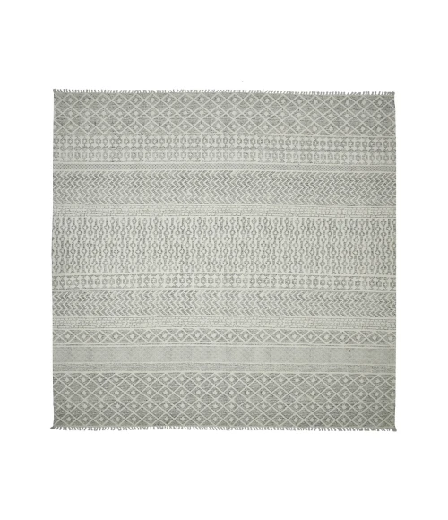 Dune Denevie Gray Flatweave Cotton Area Rug