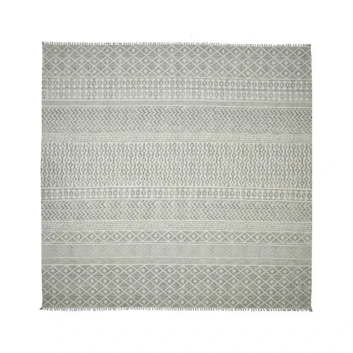 Dune Denevie Gray Flatweave Cotton Area Rug