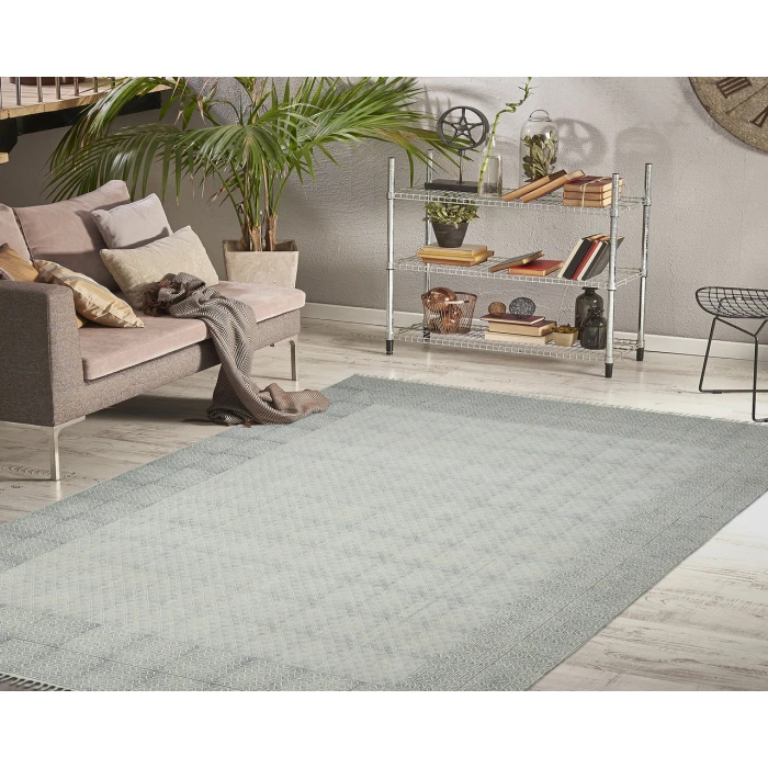 Dune Estra Blue Flatweave Cotton Area Rug