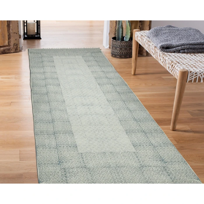 Dune Estra Blue Flatweave Cotton Area Rug