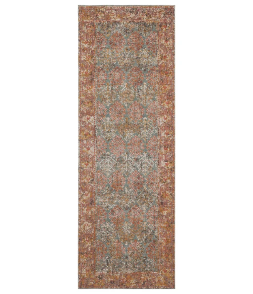 Amer Eternal Pierson Vintage Teal Runner Rug 2'7"x7'6"
