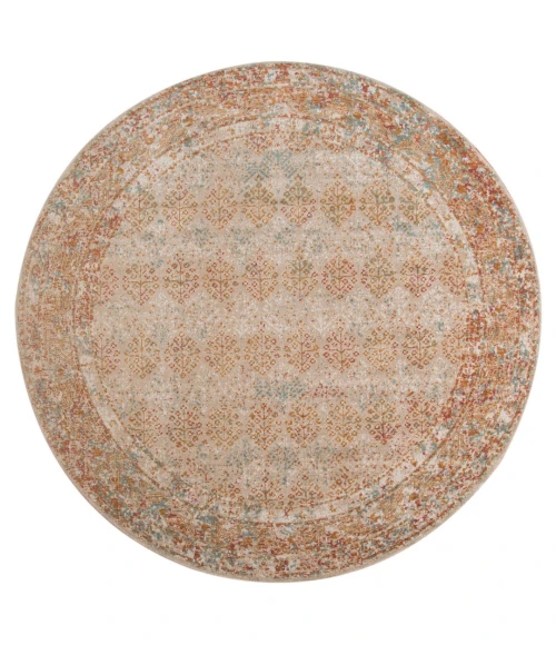 Amer Eternal Pierson Vintage Beige Round Rug 6'7"x6'7"