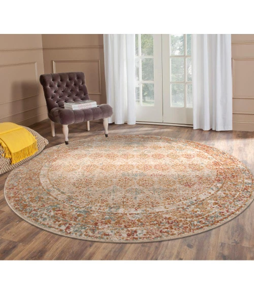 Amer Eternal Pierson Vintage Beige Round Rug 6'7"x6'7"