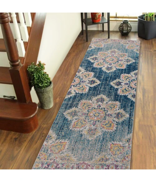 Amer Eternal Witney Vintage Turqouise Runner Rug 2'7"x7'6"