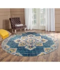 Amer Eternal Witney Vintage Turqouise Round Rug 6'7"x6'7"