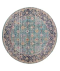 Amer Eternal Waltham Vintage Turqouise Round Rug 6'7"x6'7"