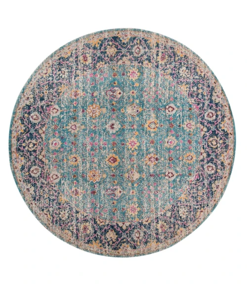 Amer Eternal Waltham Vintage Turqouise Round Rug 6'7"x6'7"