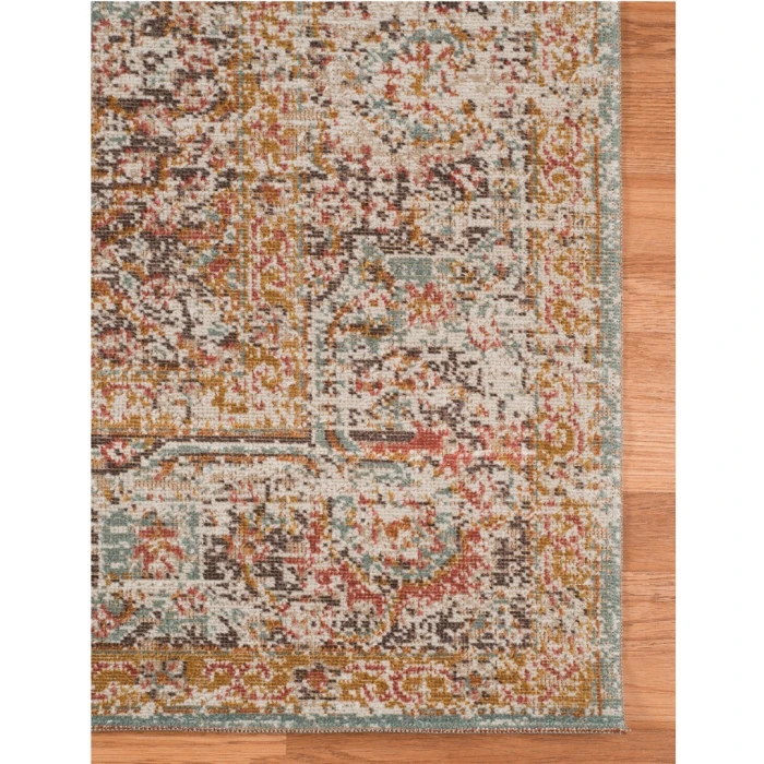 Amer Eternal Raysley Vintage Sea Green Round Rug 6'7"x6'7"