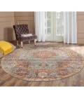 Amer Eternal Raysley Vintage Sea Green Round Rug 6'7"x6'7"