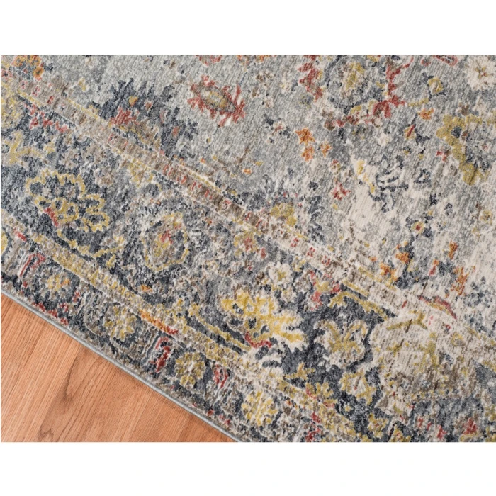 Amer Fairmont Nanthes Charcoal/Yellow Polyester Blend Area Rug 3'3"x4'11"