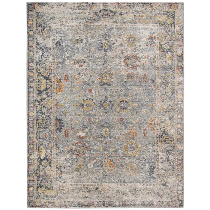 Amer Fairmont Nanthes Charcoal/Yellow Polyester Blend Area Rug 3'3"x4'11"