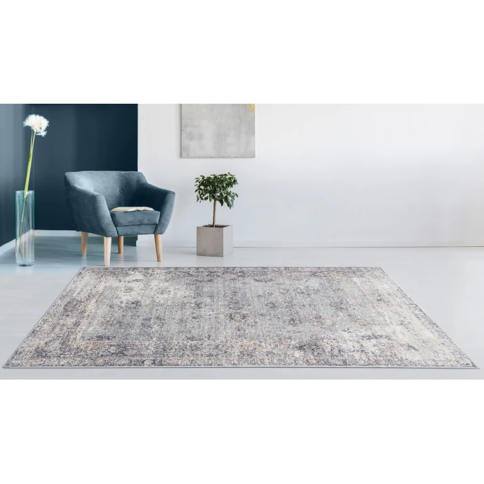 Amer Fairmont Lyon Gray Polyester Blend Area Rug 7'10"x10'10"