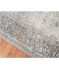 Amer Fairmont Hennasie Silver/Orange Polyester Blend Runner Rug 2'6"x7'10"