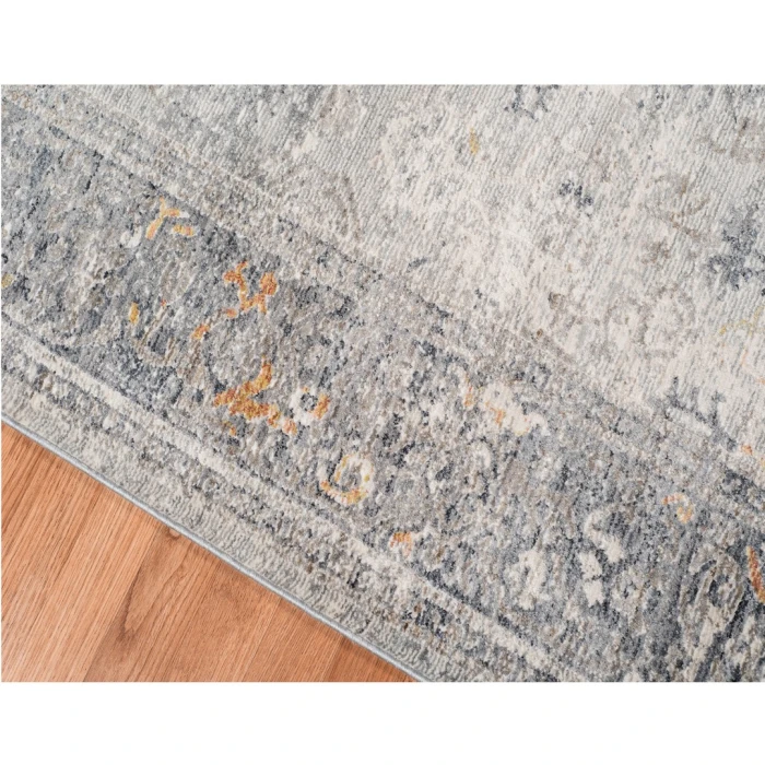 Amer Fairmont Hennasie Silver/Orange Polyester Blend Area Rug 7'10"x10'10"
