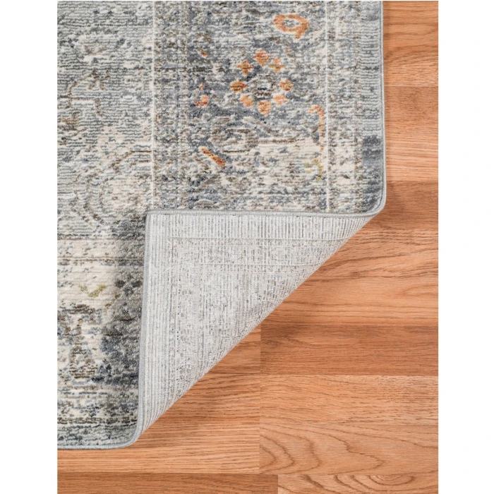 Amer Fairmont Hennasie Silver/Orange Polyester Blend Area Rug 7'10"x10'10"