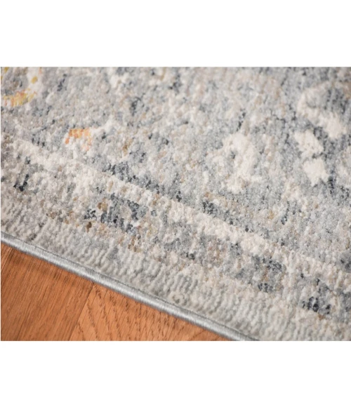 Amer Fairmont Hennasie Silver/Orange Polyester Blend Runner Rug 2'6"x7'10"