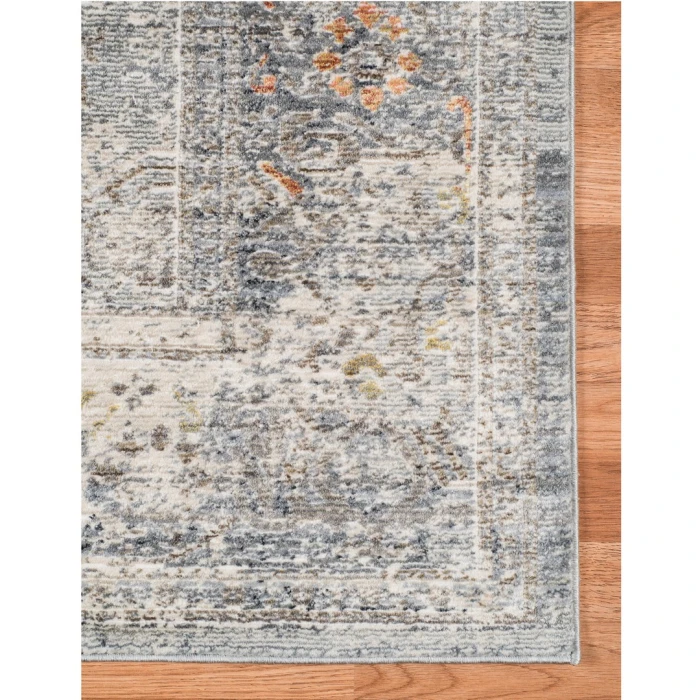 Amer Fairmont Hennasie Silver/Orange Polyester Blend Area Rug 7'10"x10'10"