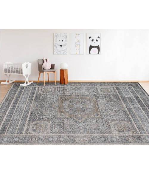 Amer Fairmont Kenseth Charcoal Polyester Blend Area Rug 2'x3'3"