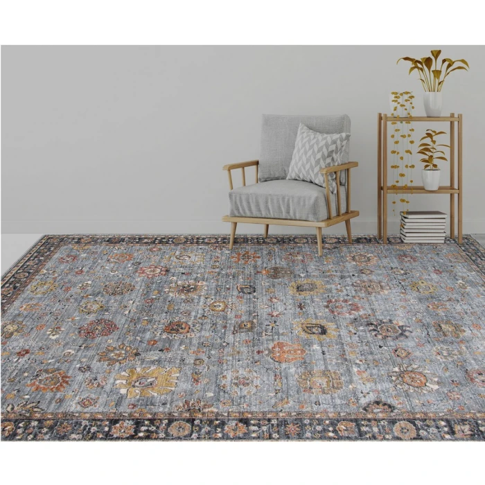 Amer Fairmont Larata Gray Polyester Blend Area Rug 7'10"x10'10"