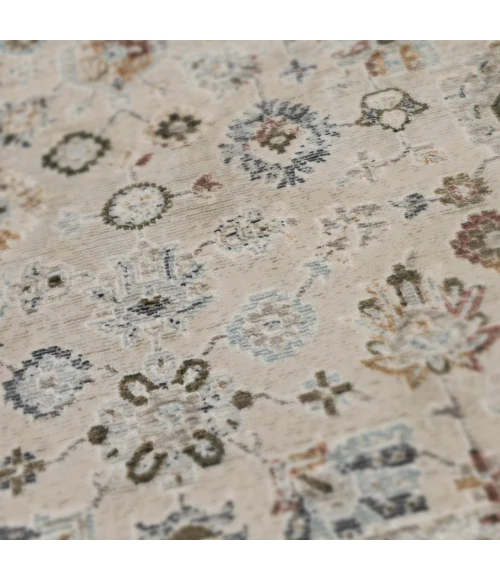 Fairmont Nesty Ivory Floral Polyester Area Rug