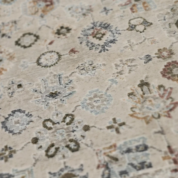 Fairmont Nesty Ivory Floral Polyester Area Rug