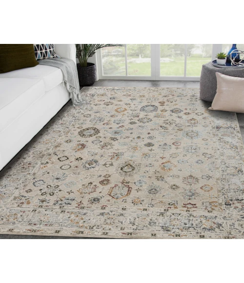 Fairmont Nesty Ivory Floral Polyester Area Rug