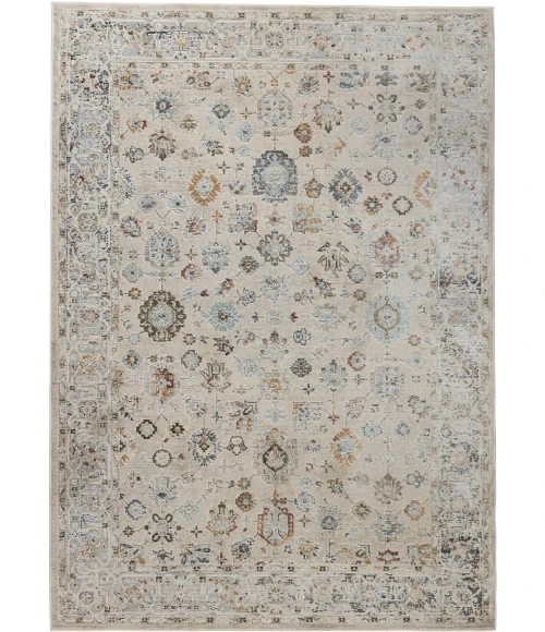 Fairmont Nesty Ivory Floral Polyester Area Rug