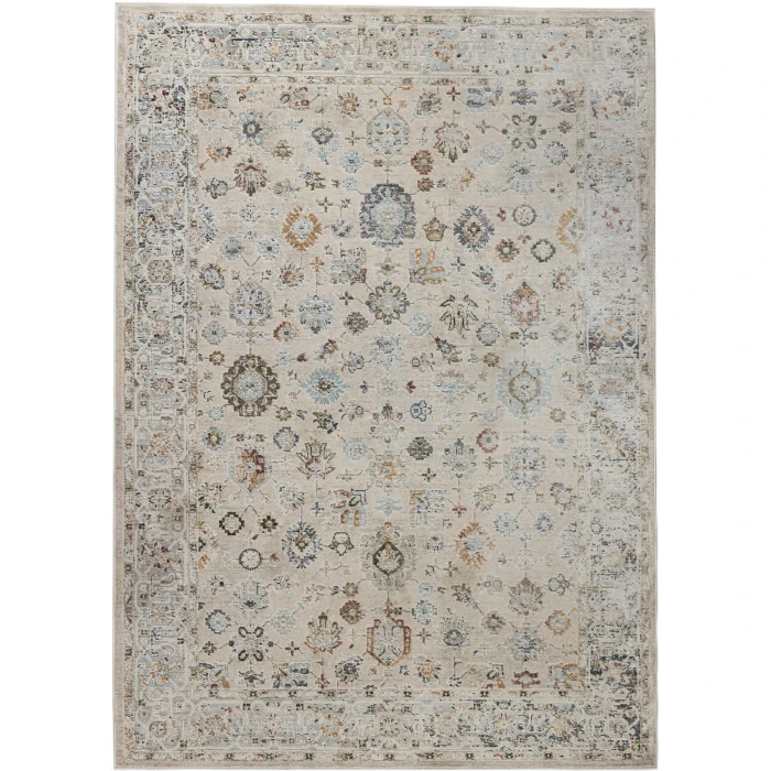 Fairmont Nesty Ivory Floral Polyester Area Rug