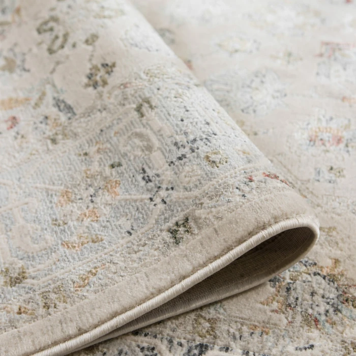 Fairmont Nesty Ivory Floral Polyester Area Rug