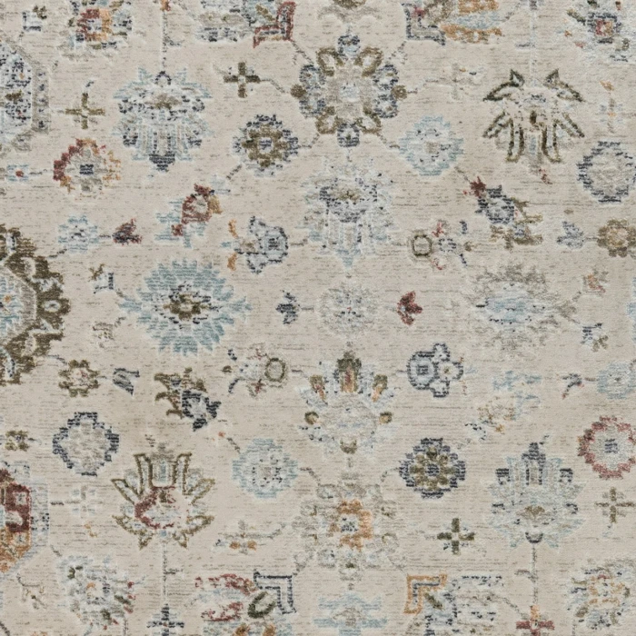 Fairmont Nesty Ivory Floral Polyester Area Rug