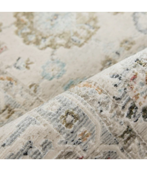 Fairmont Nesty Ivory Floral Polyester Area Rug