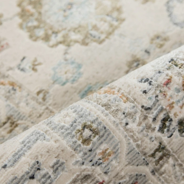 Fairmont Nesty Ivory Floral Polyester Area Rug