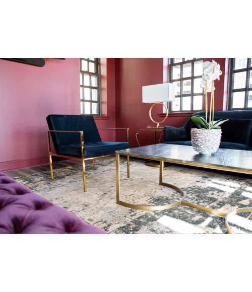 Amer Hamilton Draper Indigo Polyester Blend Area Rug 4'1"x6'