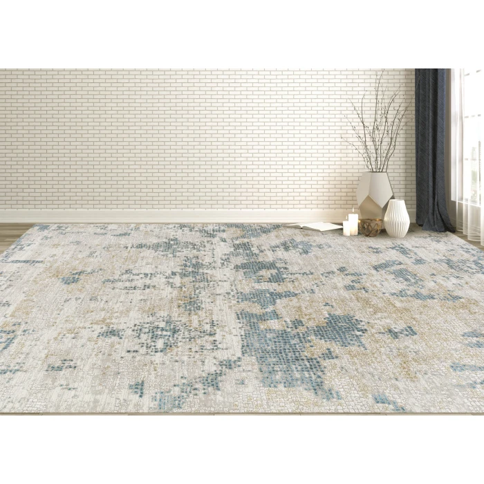 Amer Hamilton Stovall Light Blue Polyester Blend Area Rug 7'6"x9'6"