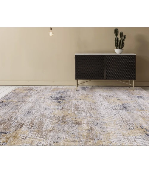 Amer Hamilton Menno Gold Polyester Blend Area Rug 10'3"x14'