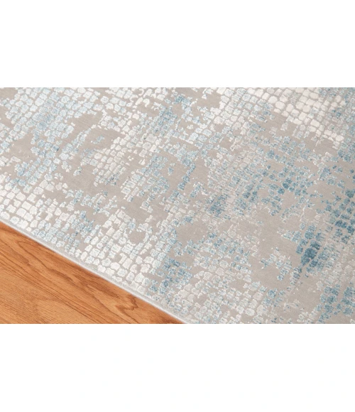 Amer Hamilton Davies Gray/Blue Polyester Blend Area Rug 4'1"x6'