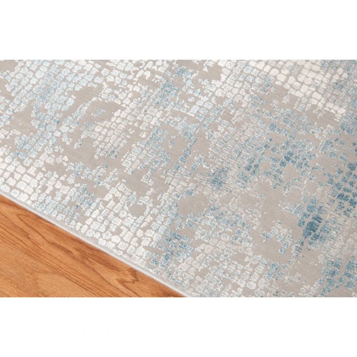 Amer Hamilton Davies Gray/Blue Polyester Blend Area Rug 8'6"x11'6"