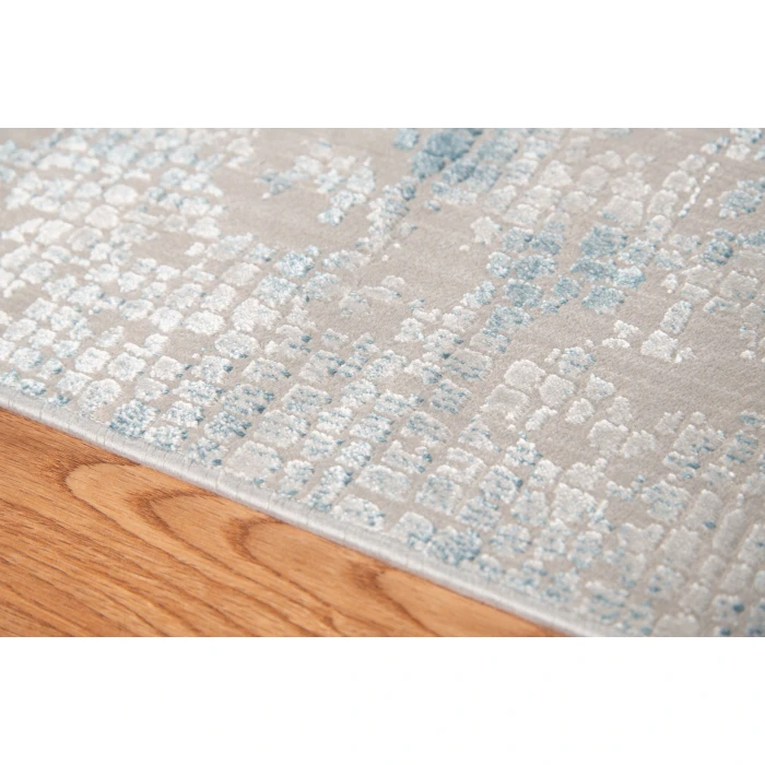 Amer Hamilton Davies Gray/Blue Polyester Blend Area Rug 8'6"x11'6"