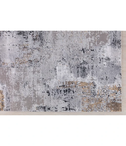 Amer Hamilton Wright Gray/Gold Polyester Blend Area Rug 7'6"x9'6"