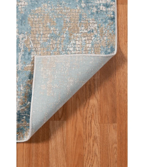 Amer Hamilton Alerra Gold/Blue Polyester Blend Area Rug 7'6"x9'6"