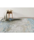 Amer Hamilton Alerra Gold/Blue Polyester Blend Area Rug 7'6"x9'6"