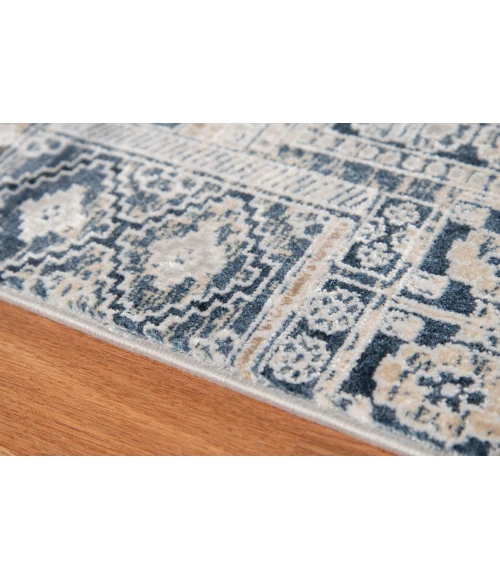 Amer Hamilton Inca Navy/Gold Polyester Blend Area Rug 7'6"x9'6"