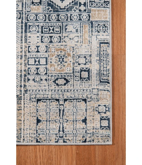 Amer Hamilton Inca Navy/Gold Polyester Blend Area Rug 7'6"x9'6"