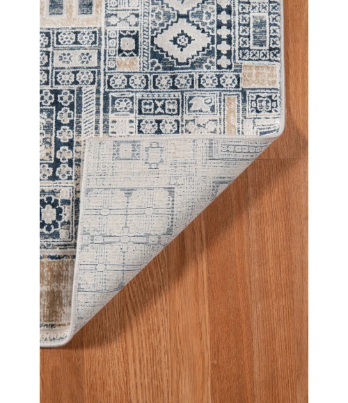 Amer Hamilton Inca Navy/Gold Polyester Blend Area Rug 7'6"x9'6"