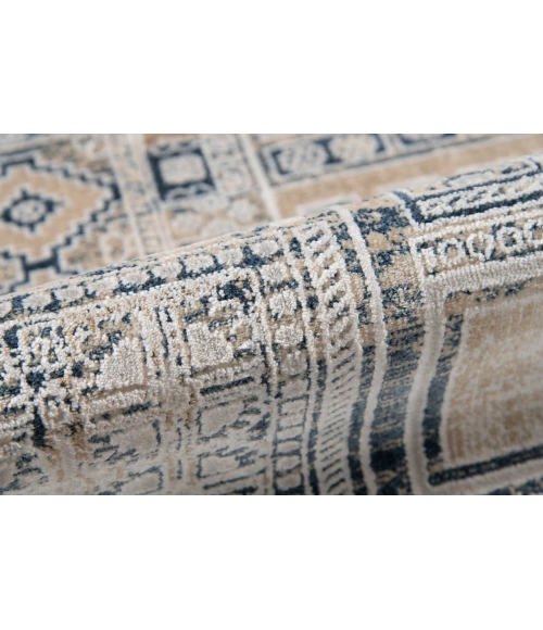 Amer Hamilton Inca Navy/Gold Polyester Blend Area Rug 7'6"x9'6"