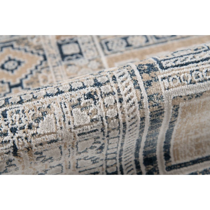 Amer Hamilton Inca Navy/Gold Polyester Blend Area Rug 5'3"x7'6"