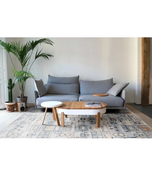 Amer Hamilton Inca Navy/Gold Polyester Blend Area Rug 7'6"x9'6"