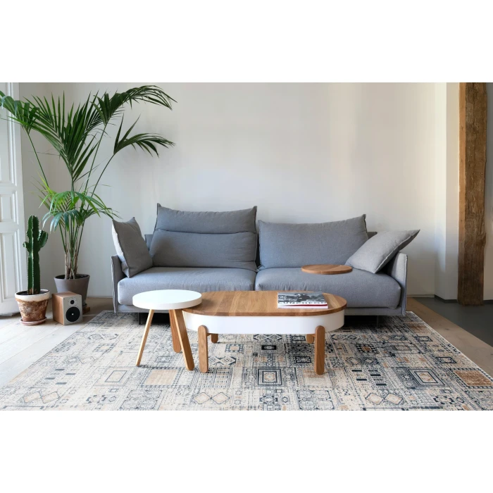 Amer Hamilton Inca Navy/Gold Polyester Blend Area Rug 5'3"x7'6"