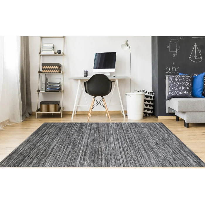 Amer Heaven Lumia Dark Gray Hand-Woven Wool Area Rug 4'x6'